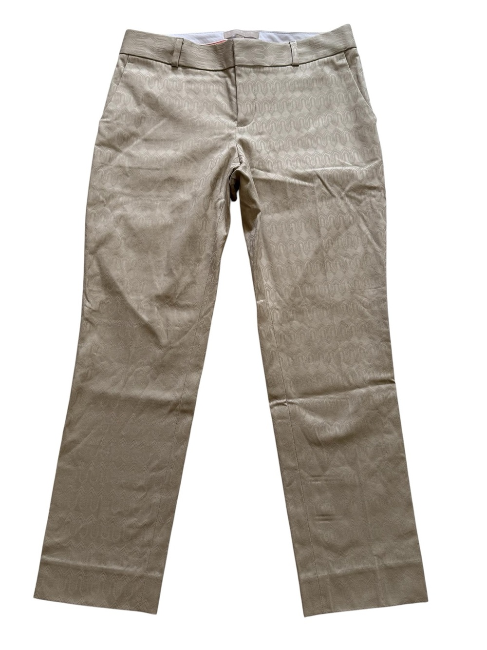 NWT Banana Republic Hampton Cropped Pants Women’s Size 2 Beige Jacquard Career